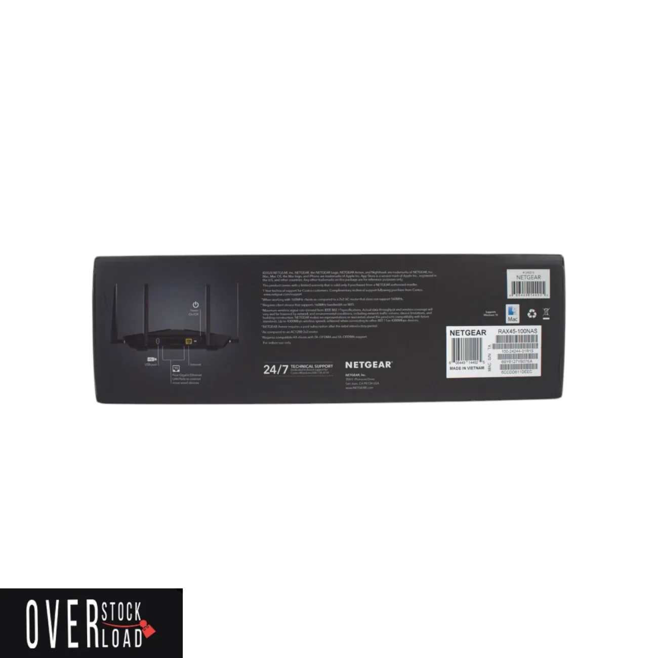 NETGEAR Nighthawk AX6 AX4300 6-Stream Wi-Fi Router RAX45-100NAS 4K 1.5GHz