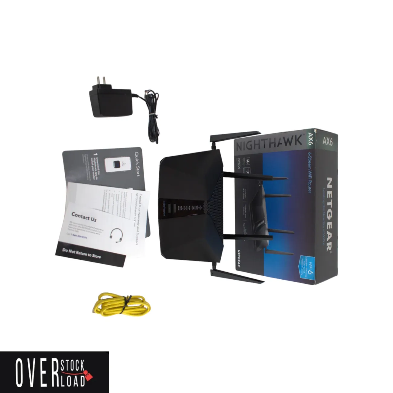 NETGEAR Nighthawk AX6 AX4300 6-Stream Wi-Fi Router RAX45-100NAS 4K 1.5GHz