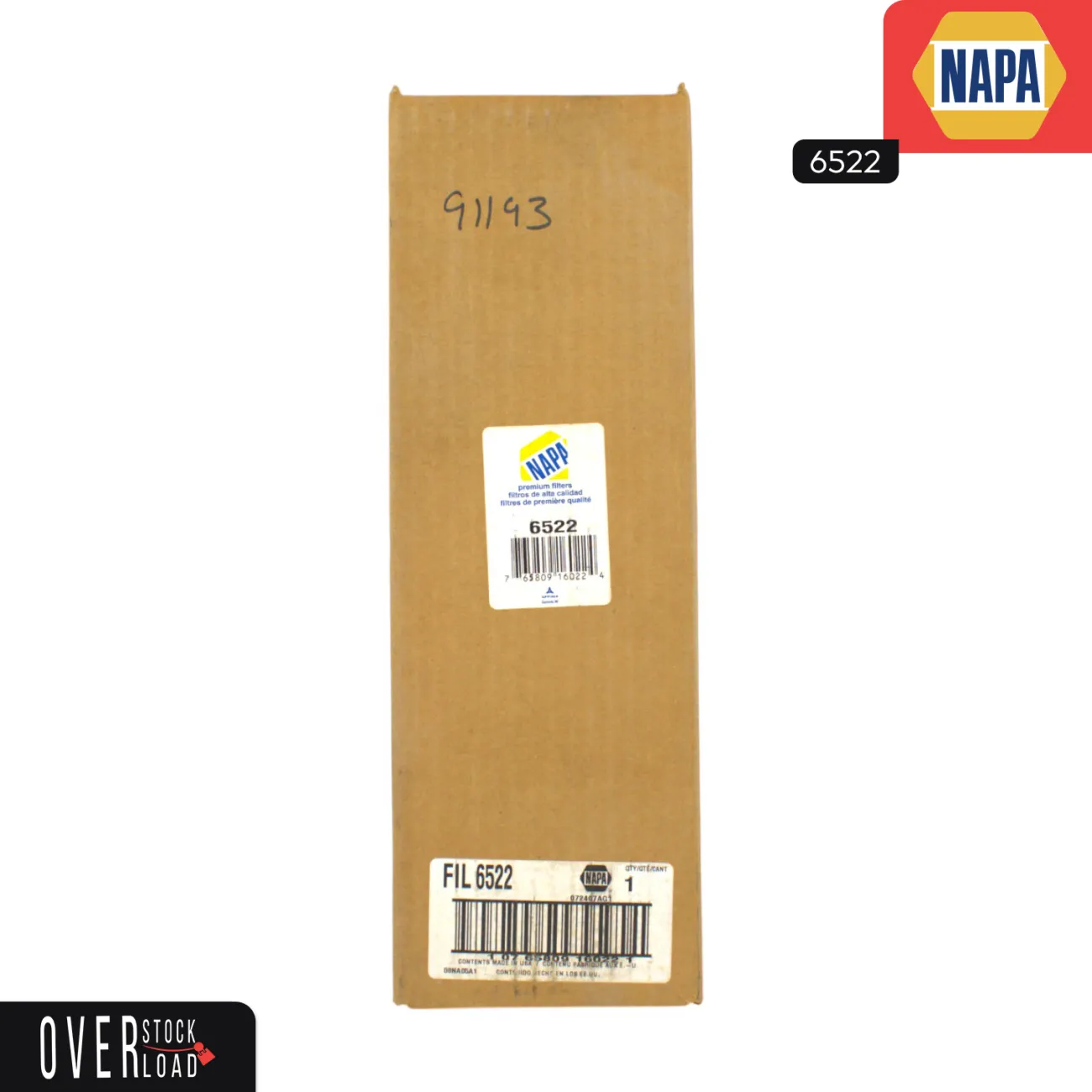 NAPA Genuine NOS Air Filter 6522 - Free Shipping