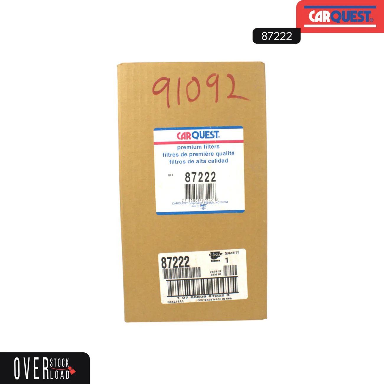 Carquest 87222 Air Filter Replaces P103443 42222 AF437K AF807K AF129K A42030 - Free Shipping