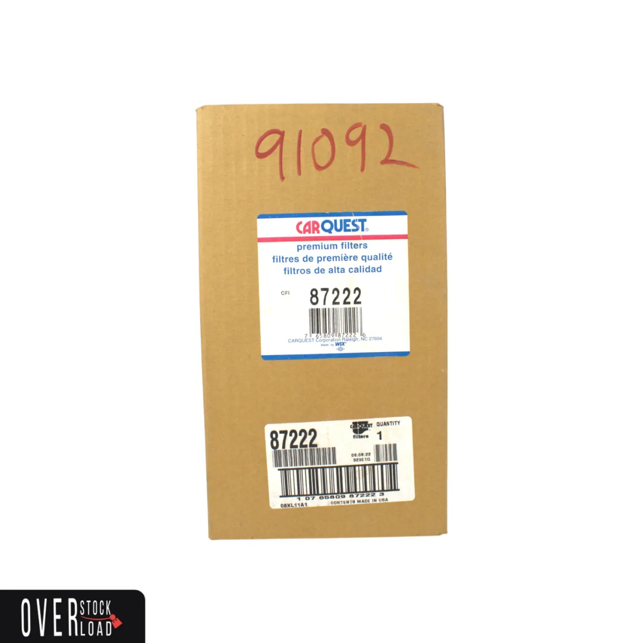 Carquest 87222 Air Filter Replaces P103443 42222 AF437K AF807K AF129K A42030 - Free Shipping